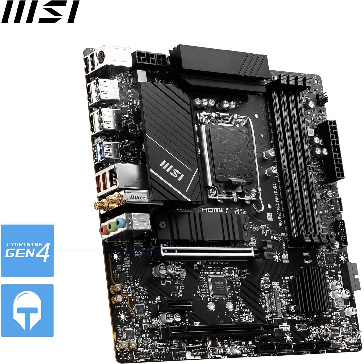 MSI PRO B760M-A Wi-Fi Intel B760 LGA 1700 DDR5 Micro ATX
